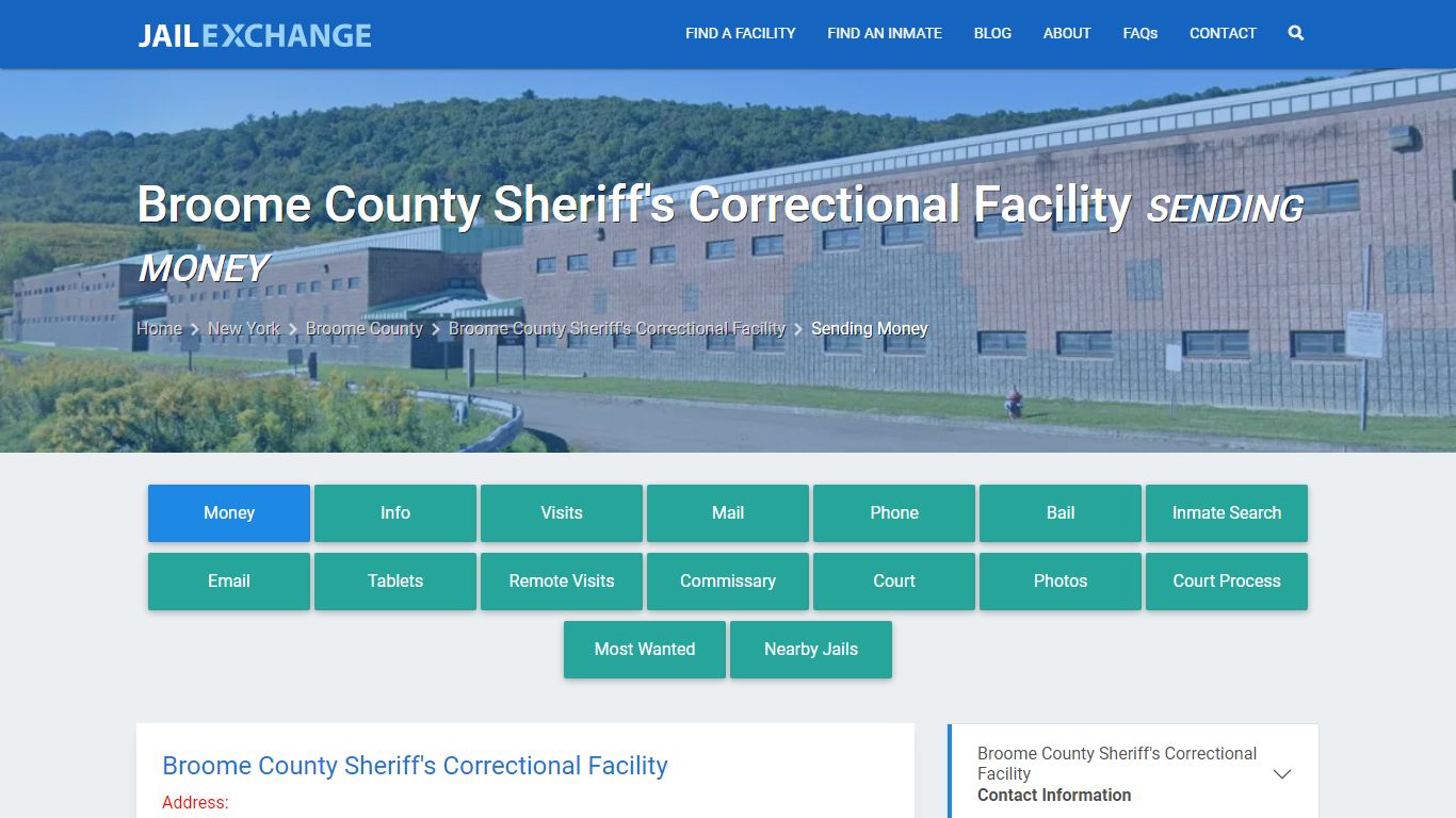 Broome County Sheriff's Correctional Facility Sending Money - Jail Exchange